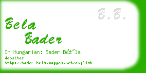 bela bader business card